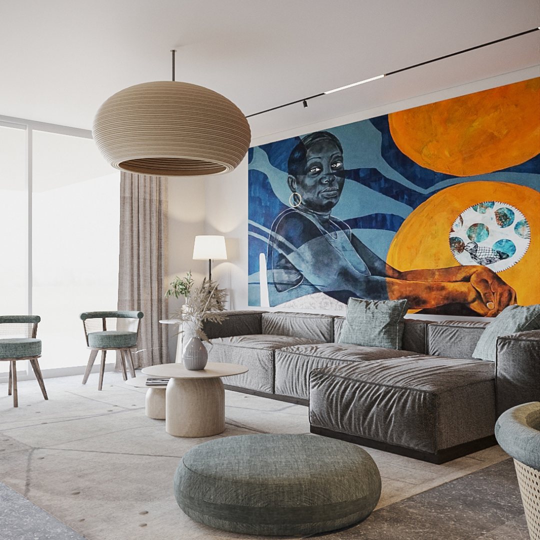 East Marina — spacious, bright living room with artwork, family and legacy atmosphere